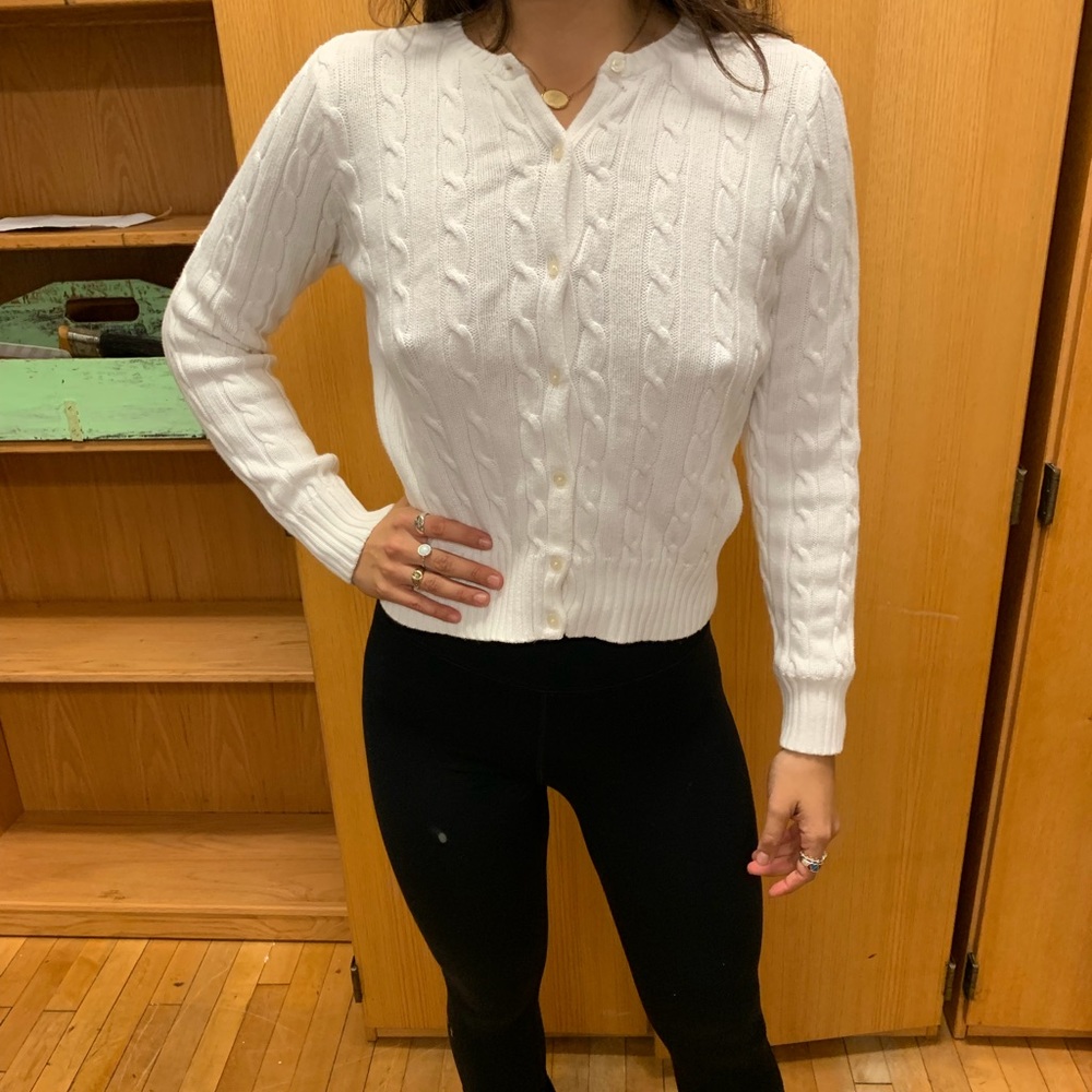 Chaps Cable Knit Button Sweater - image 2